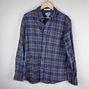 L.L. Bean Traditional Fit Gray‎ Plaid Flannel Shirt Mens Medium